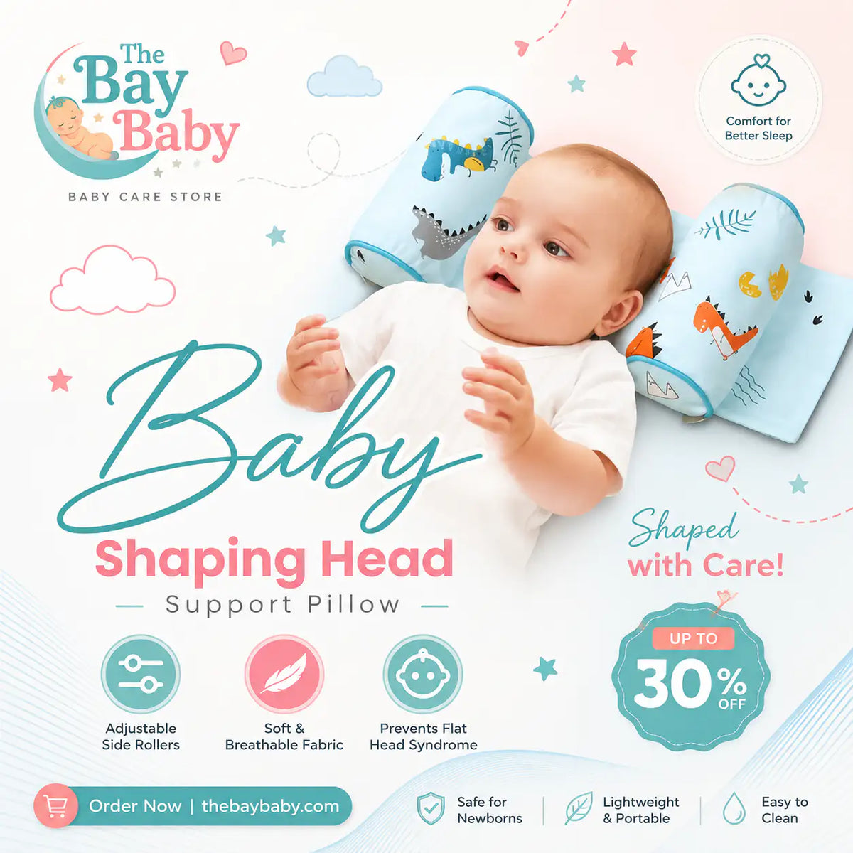 Baby Shaping Head Support Pillow -  Premium Qulaity